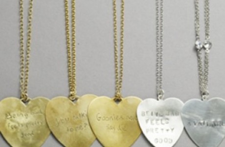 Gold Or Silver heart engraved necklace