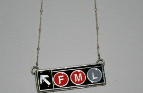 NYC Subway Sign FML Necklace
