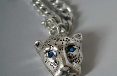 silver Panther Pill Box Necklace