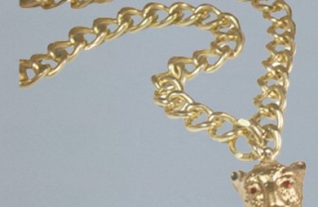 gold Panther Pill Box Necklace