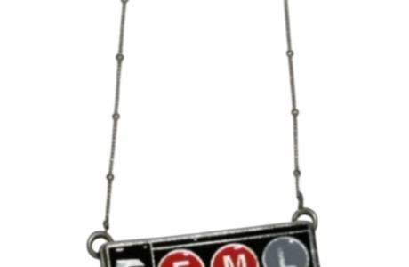 NYC Subway Sign FML Necklace