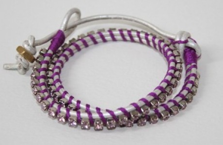 silver leather wrap bracelet